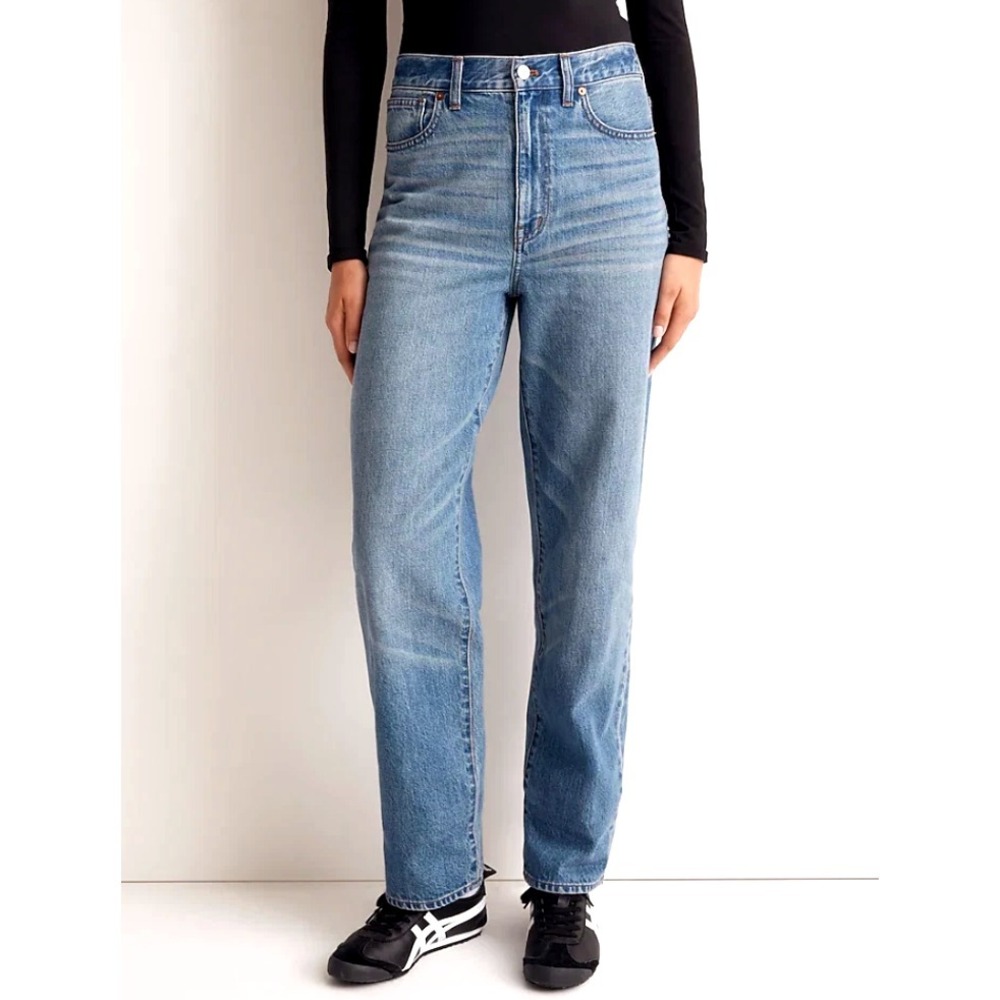 Madewell Baggy Straight Fit Jean Womens 26 Blue Light Wash High Rise 100% Cotton - Picture 2 of 13